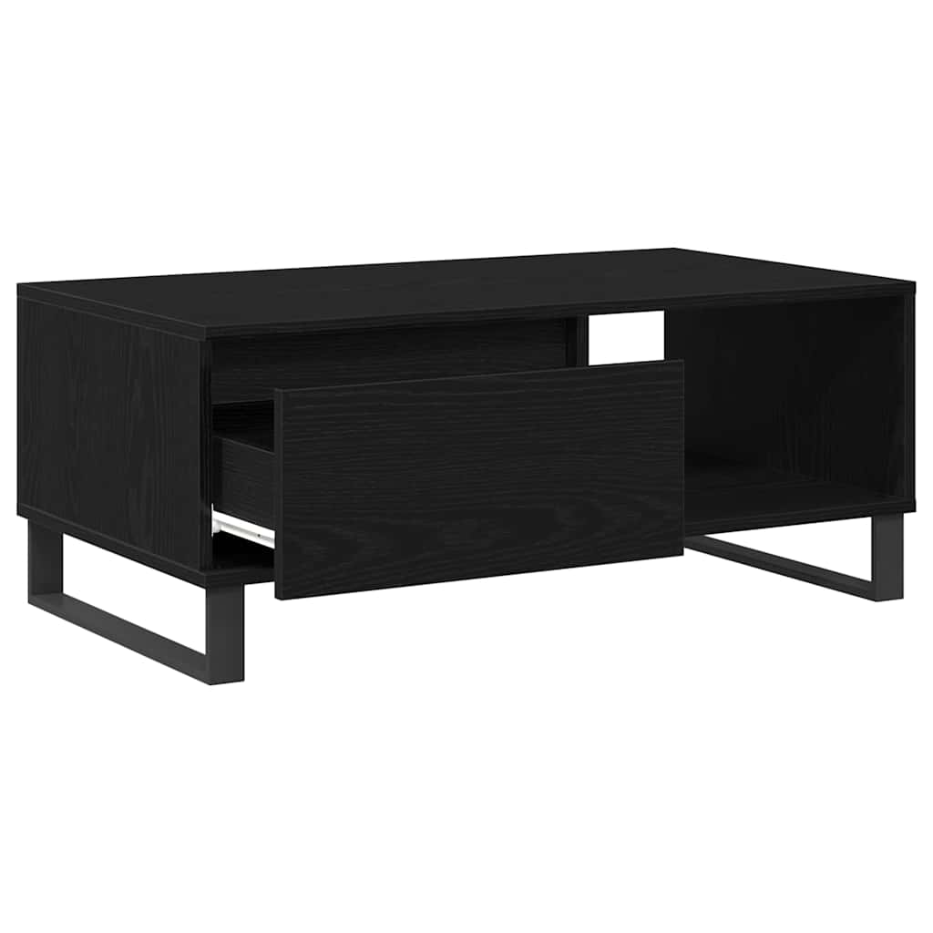 Coffee Table Black Oak Effect 90 x 50 x 36.5 cm Engineered Wood