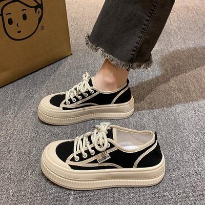 Дышащие маленькие белые туфли женские туфли 2025 новая летняя сетчатая обувь популярные универсальные на толстой подошве на шнуровке тонкие повседневные кеды