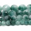 Faceted Green Chalcedony Loose Round Beads For Jewelry Making 4 6 8 10 12mm 15 Inch Beads