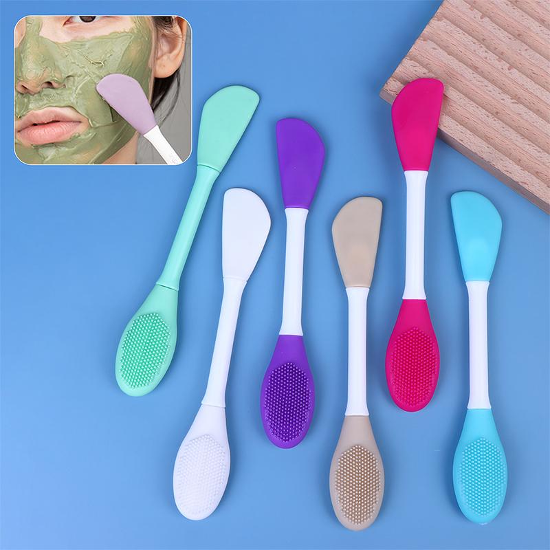 Силиконовая двухсторонняя кисть для маски для лица Отшелушивание лица Удаление черных точек Очищающая кисть Лопатка для нанесения грязевой пленки Инструмент для ухода за кожей лица