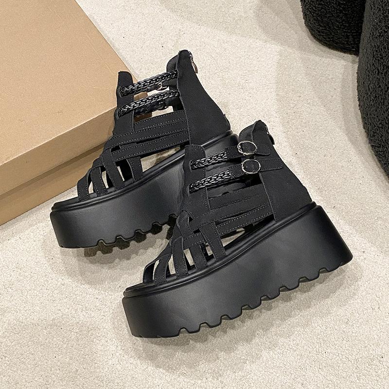 Мода 2025 Дизайнеры Женские Летние Сандалии Открытый Носок 8СМ Платформа Танкетка Кроссовки Женская Повседневная Обувь Пляжные Сандалии Женские