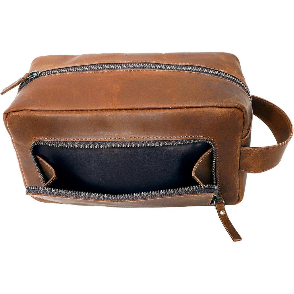 Men's Toiletry Bag Leather Travel Toiletry Bag Dopp Kit for Men Shaving Bag for Travel Accessories