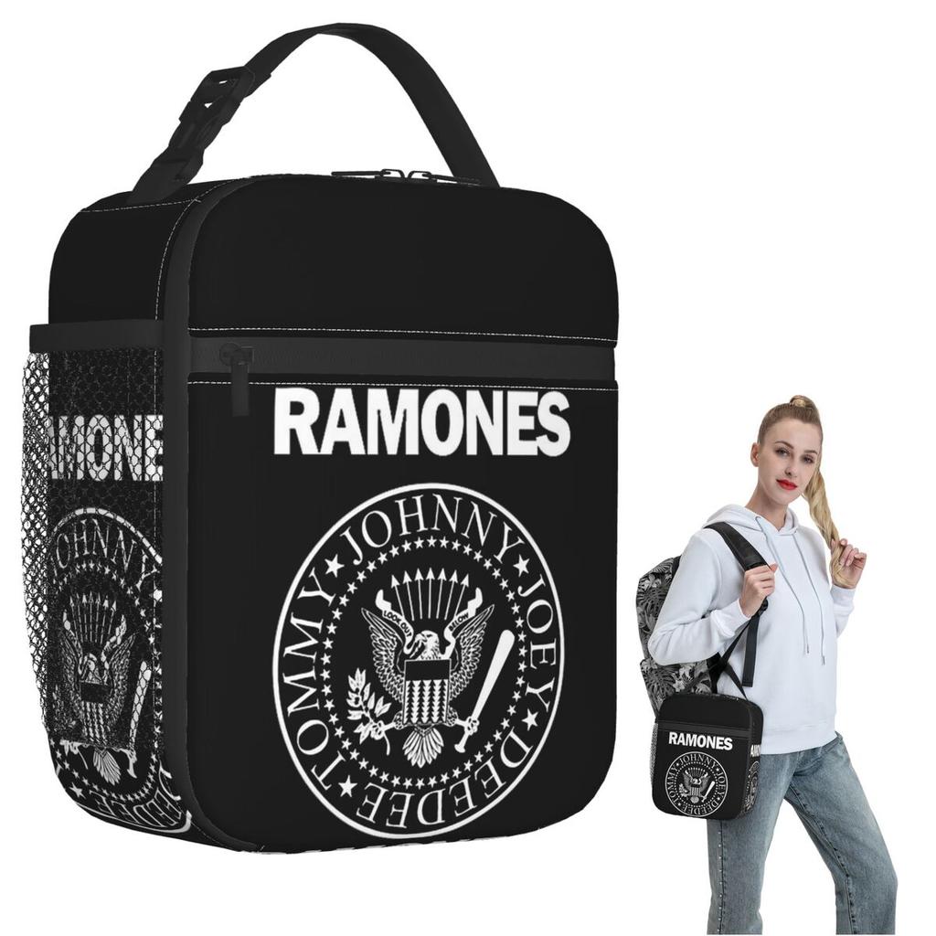 Изолированная сумка-ланчбокс Ramone Merch для женщин и детей, портативные контейнеры для еды, термосумка-ланчбокс, сумка-тоут