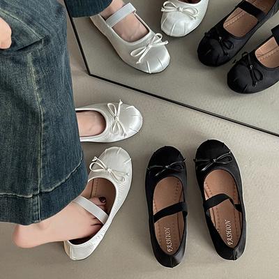 Нишевые универсальные однословные туфли-лодочки на низком каблуке для женщин, весенне-летняя мода, балетки на мягкой подошве, повседневные туфли Мэри Джейн