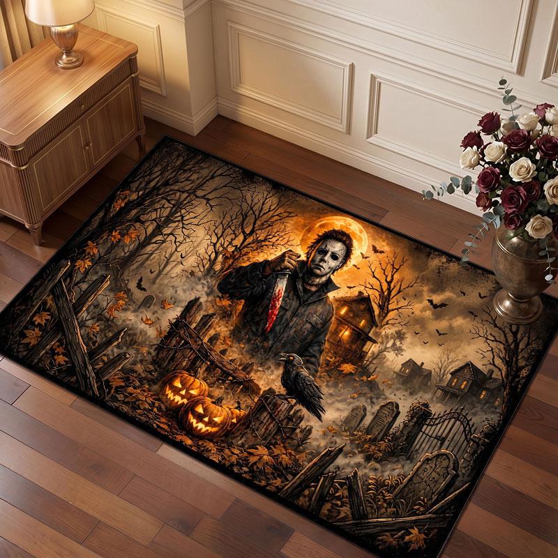 Halloween Michael Myers Rug Soft Thick Non Slip Floor Carpet for Bedroom Living Room Home Decor