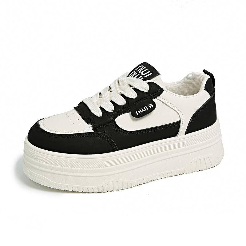 Туфли на платформе Muffin белого цвета, женские, новинка 2025 года, модные, универсальные, удобные, легкие, с круглым носком, на шнуровке, повседневные спортивные туфли