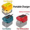 Портативное зарядное устройство для литий-ионных аккумуляторов Makita/Milwaukee/Dewalt 18V 20V Запасное зарядное устройство Штекер прикуривателя автомобиля