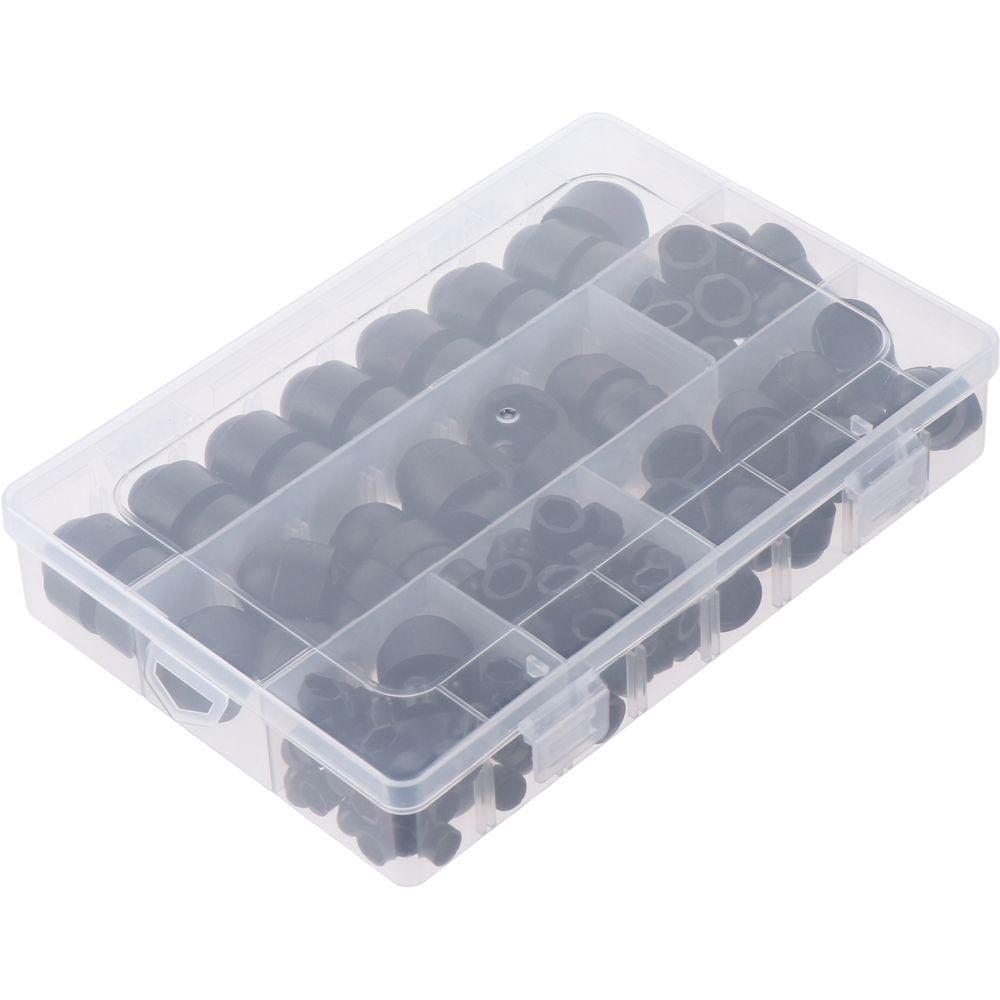 160Pcs Plastic Bolt Covers M4 M5 M6 M8 M10 M12 Hex Nut Caps Kit with Storage Box Screw Caps