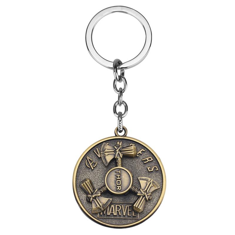 Superhero Metal Keychain Bag Avengers Pendant Thor Hammer Deadpool Spiderman Iron Man Captain America Keyrings for Carry Mini Lightweight Portable