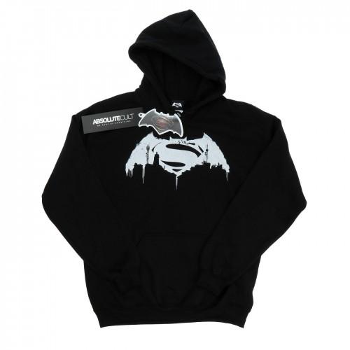 DC Comics Mens Batman v Superman Beaten Logo Hoodie