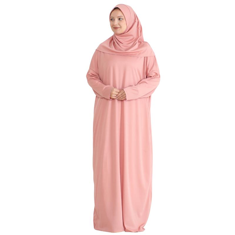 Women Prayer Clothes With Hijab Muslim Outfits Long Robe Abaya Turkish Islamic Dresses Dubai Kaftan With Rosary