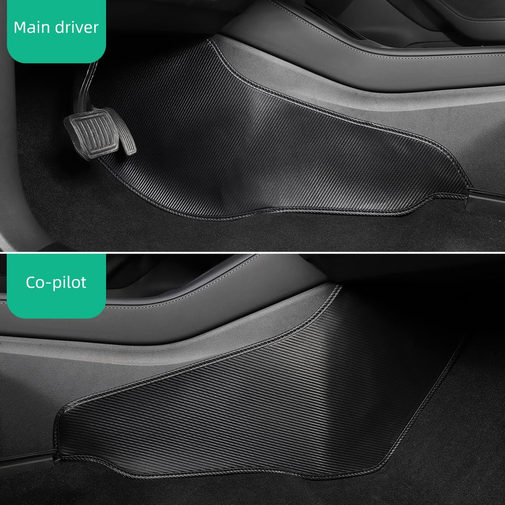 LUCKEASY for Tesla Model 3 Model Y Car Central Control Side Defense Kick Pad Protective Foot Pad Accessories Decoration Trim