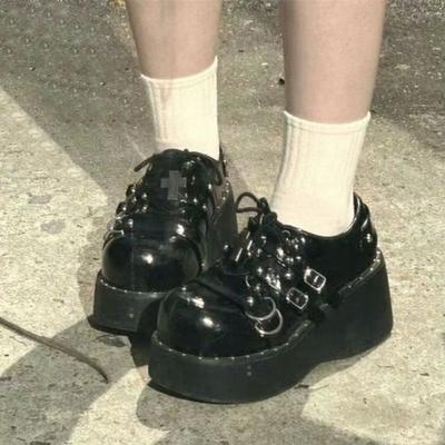 Ретро британский стиль нишевый дизайн маленькие кожаные туфли женские весна и лето новые на толстой подошве на платформе одинарные туфли