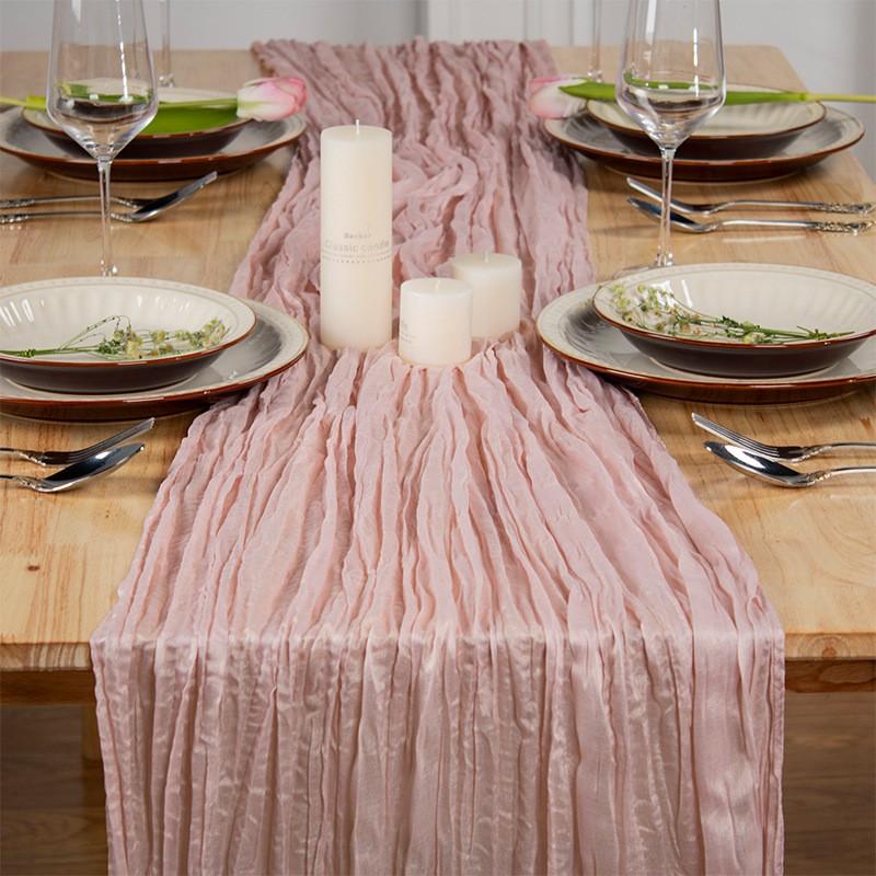 Sheer Voile Table Runner Wedding Party Decor Semi-Transparent Effect Dining Decoration In Multiple Colors