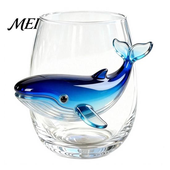 Ocean Style Bar Accessory Octopus Stemless Wine Glass, 3D Marine Animal Printed Themed Glassware Borosilicate Glassware, for Cocktails And Home Unique