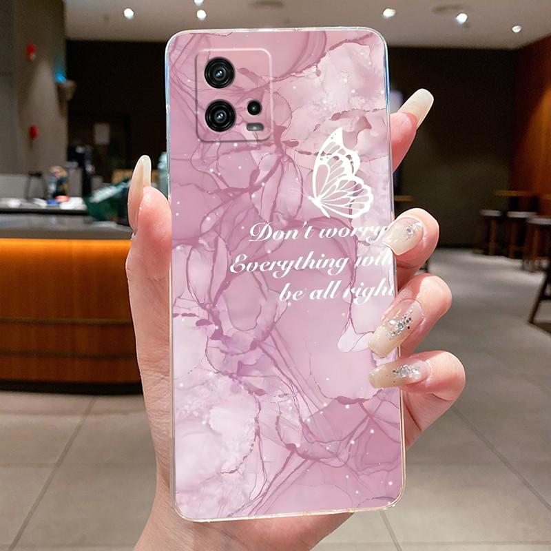 For Cover Motorola Moto G72 Case G 72 Flower design Clear Soft Silicone Back Funda Bumper For Moto G72 MotoG72 Phone Cases Coque