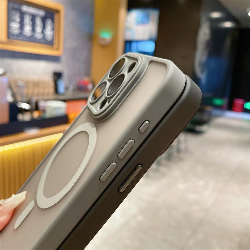 Применимо к iPhone 16 Pro Max матовый магнитный чехол для мобильного телефона Apple 15 объектив всесторонний противоударный 14 ультратонкий чехол