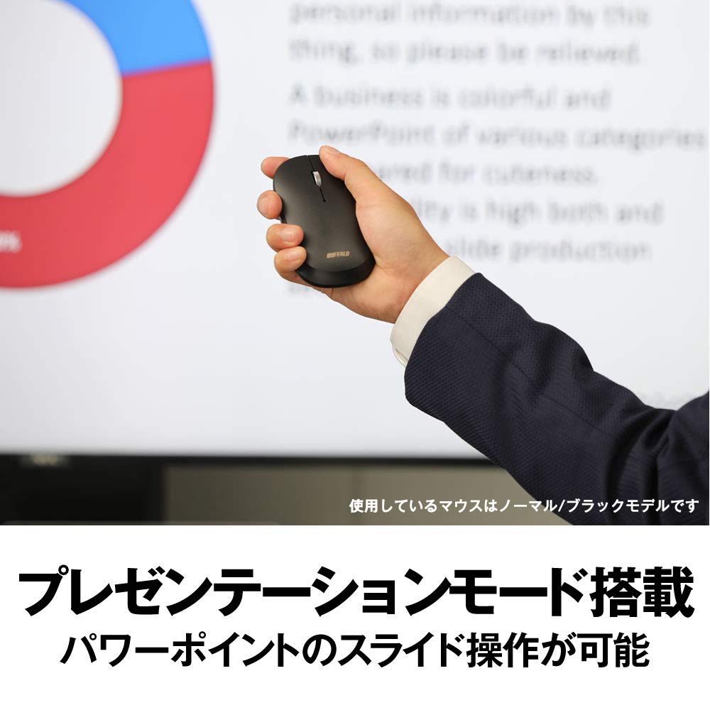 Беспроводная мобильная мышь Buffalo, 2,4 ГГц, ресивер в комплекте, FLEXUS, тонкая, легкая, 3 кнопки, беспроводная, тихая, BlueLED, соответствует военному стандарту, DPI