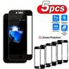 5 шт. в упаковке для полного покрытия экрана iPhone 7/8/6/6S/SE2/SE3/SE 2020/SE 2022/Plus, черная закаленная стеклянная пленка, подходит для чехлов, HD прозрачная