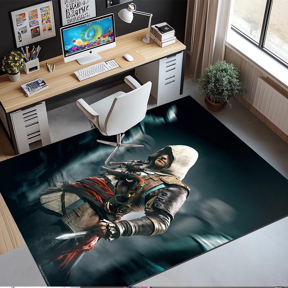 Ковер с принтом Assassin's Creed, Коврик, для офисного кресла, гостиной, спальни, кухни, Декор, Подарки.
