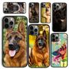 Чехол для телефона с изображением немецкой овчарки для iPhone 17 Air 16 Coque 15 14 12 13 PLUS 11 PRO MAX Задняя крышка Fundas Shell