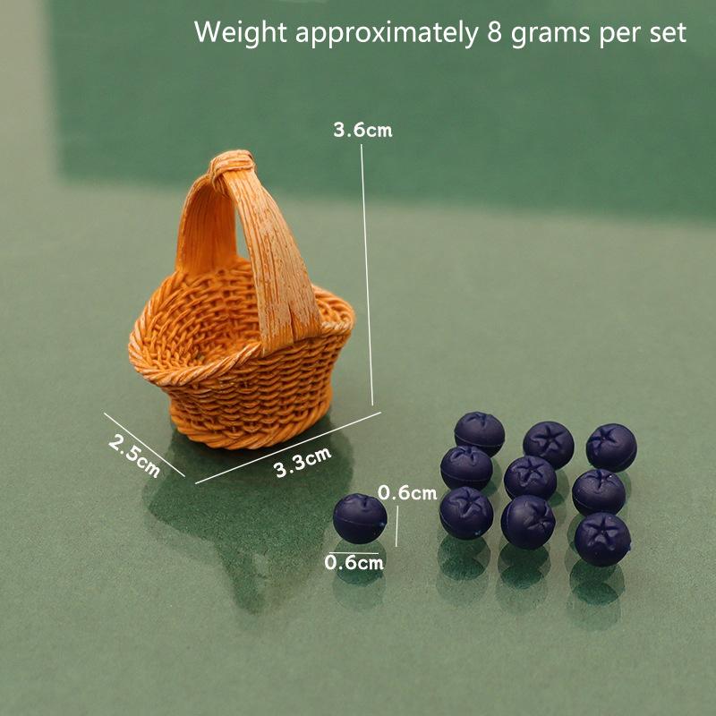 Miniature Dollhouse Fruit And Bread Basket Model Accessories Pretend Kitchen Food For Doll Toy Scene Photography Props