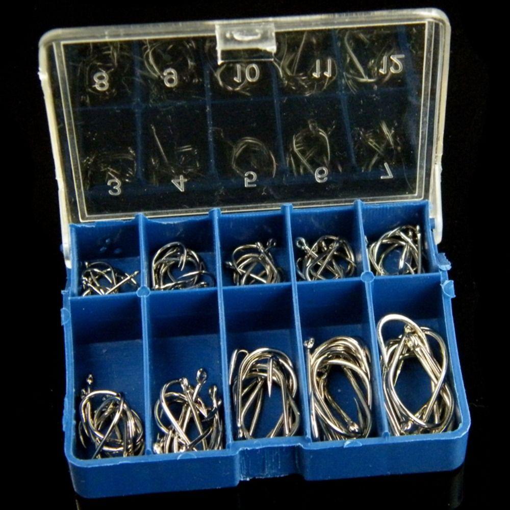100PCS Jigging Freshwater Fishing Hooks #3-#12 Carp Fishhooks Fishhook Barbed Hooks Carp