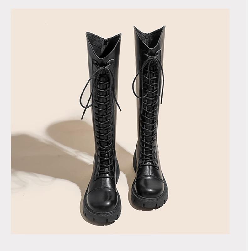 Зимние ботинки на платформе со шнуровкой крест-накрест, женские ботинки рыцаря, модная обувь на толстом каблуке, уличный стиль, женские короткие плюшевые ботильоны