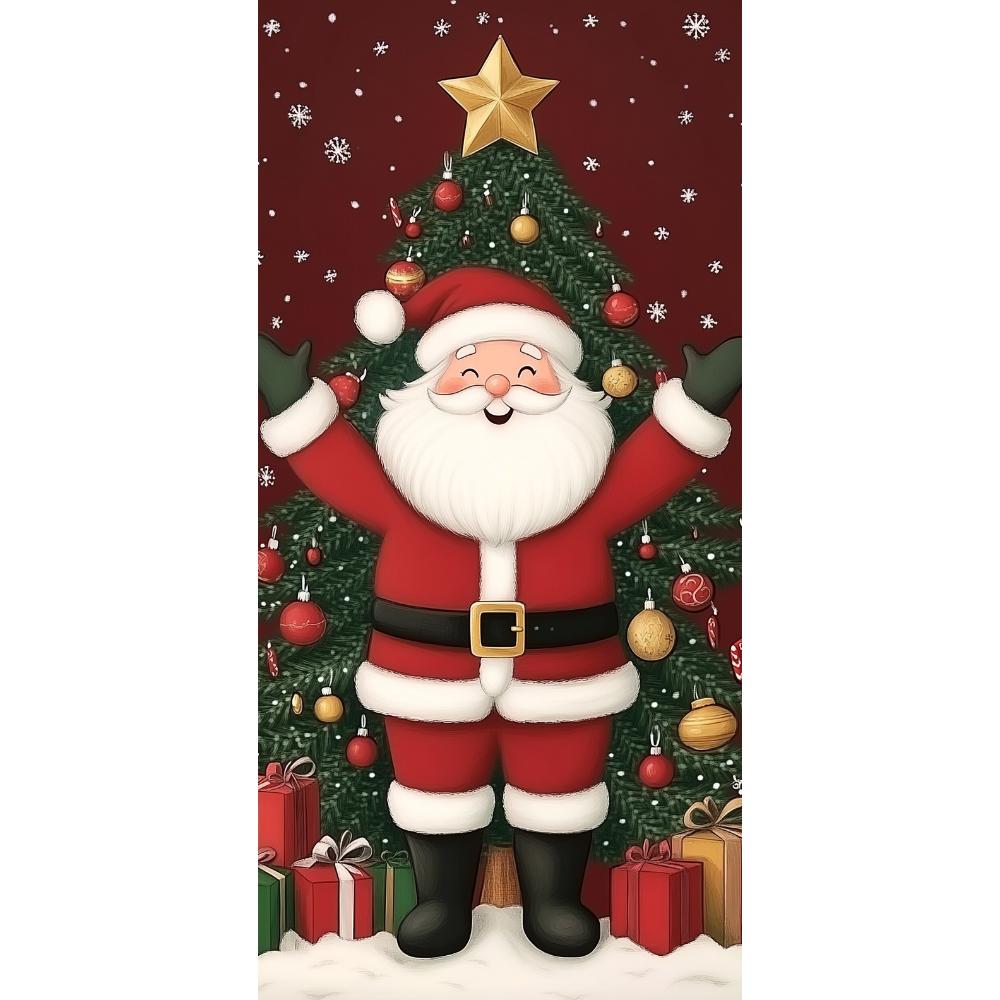 Santa Claus Read Gift List Lining for Christmas Doors Xmas Outdoor Decoration Door Cover for Front Door Home Xmas Party Supplies