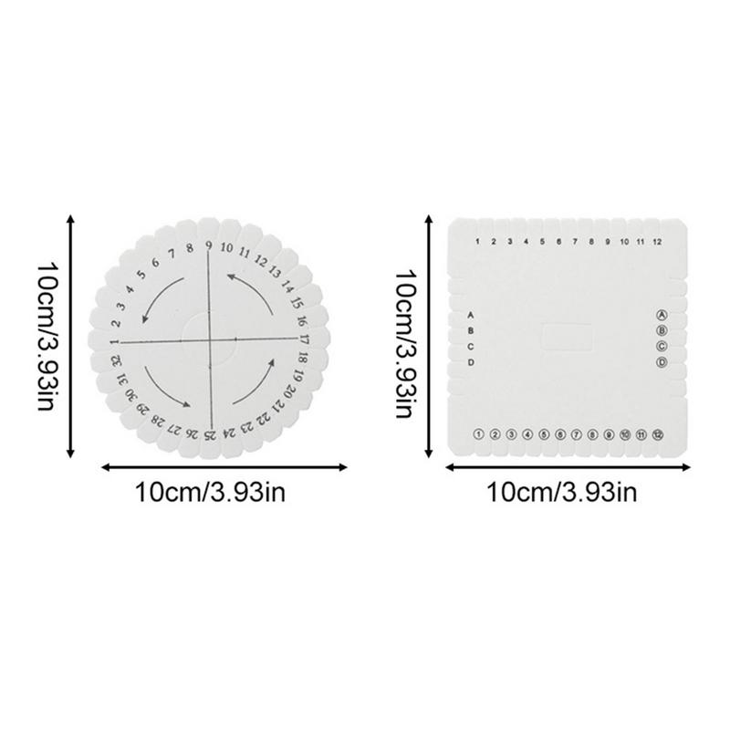 2pcs/set Round&Square Bracelet Knitting Kumihimo Disc Disk Tray Braided Rope Knot Weaving Jewelry Desgin Board Jewelry Tool