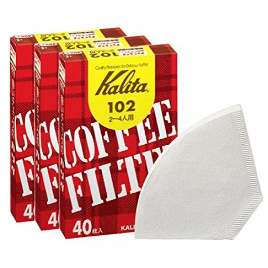 Фильтры для кофе Kalita, Фильтровальная бумага №102, Белые, 40 листов, Упаковка 3 шт.