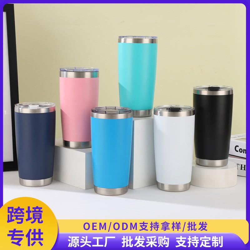 20oz Double Wall Vacuum Insulated Stainless Steel Travel Mug Car Outdoor Use Leakproof Flip Lid 6-12H 6 Colors