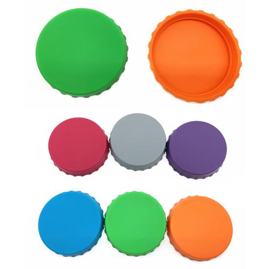 6 шт. крышка банки для газировки, герметичная, герметичная, гибкая, многоразовая, легко моющаяся, силиконовая банка для напитков, однотонный Топпер