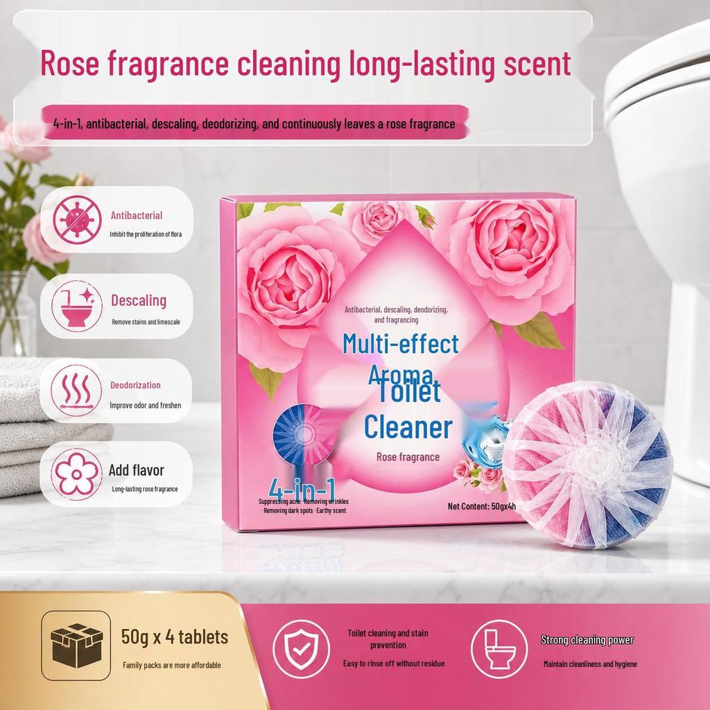 Dual-Color Rose Scented Toilet Bowl Cleaner & Deodorant