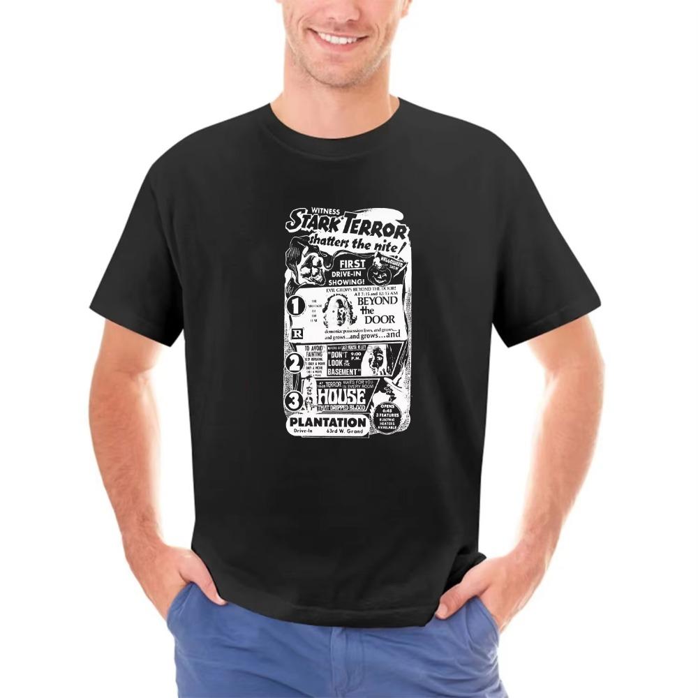 Мужские футболки Ретро Ужасы 70-х Реклама фильма ужасов 1970-х VHS Gasm Video Женская футболка