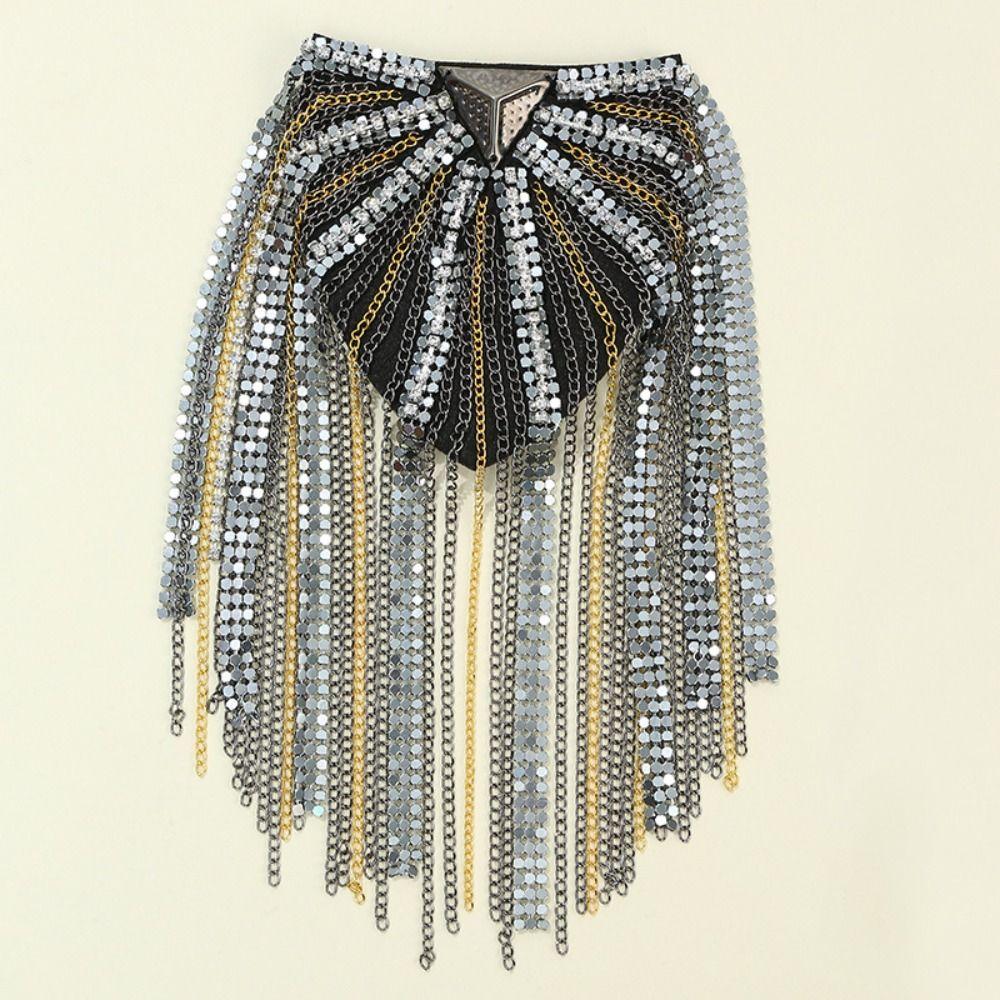 Crystal Brooch Shoulder Board Brooch Jacket Vintage Brooch Stage performance