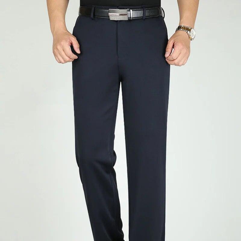 Тонкие мужчины среднего возраста, новый умный повседневный костюм, брюки, уличная мода, большие размеры, мужские деловые мешковатые прямые широкие брюки