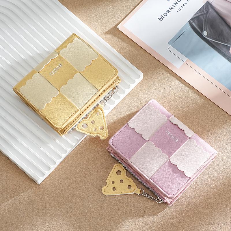 Женский минималистичный кошелек с плетением "печенье" - Многослотовые для карт, отделение для монет, держатель для удостоверения личности