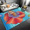 Colorful Goldfish Pattern Carpet with Ocean Theme and Vibrant Design Suitable for use as an anti-slip for living room bedroom sofas