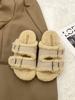 2025 осень и зима новый дизайн нишевые пушистые тапочки женские носить французские ретро мягкая подошва повседневные тапочки Boken