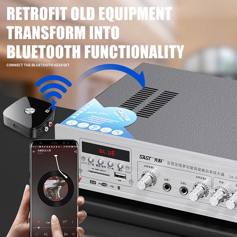 AptX-Adaptive/HD/LL Bluetooth 5.4 аудио передатчик приемник 3.5 мм AUX стерео RCA музыкальный беспроводной адаптер с микрофоном для автомобиля ТВ ПК