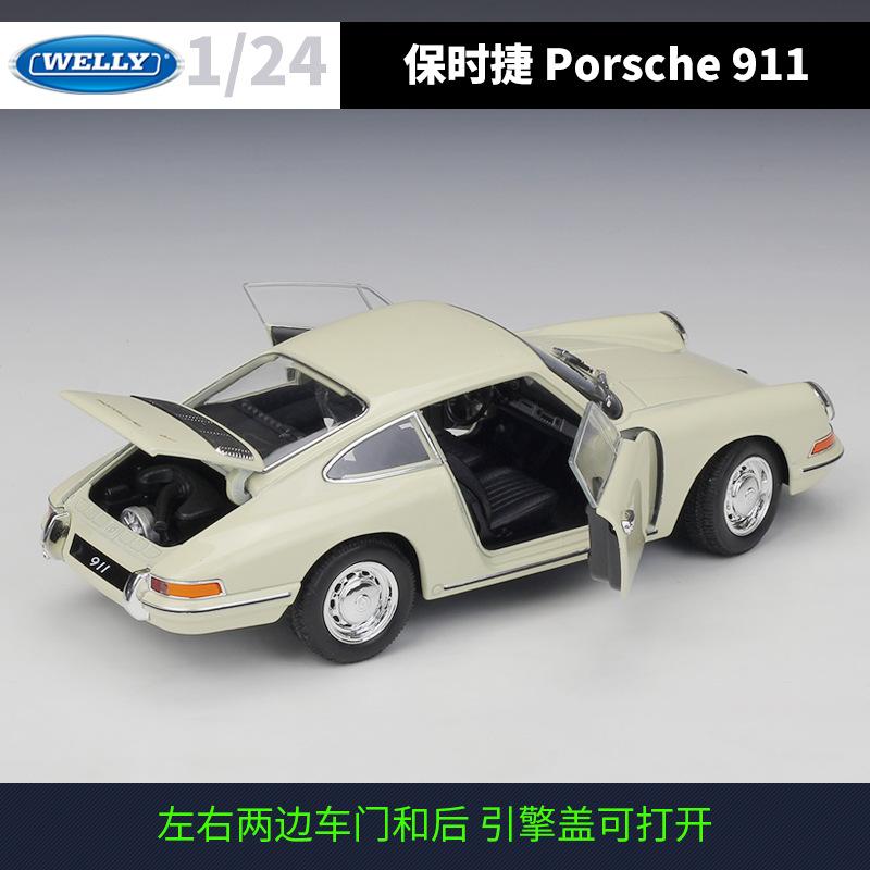 AKEZM1 WELLY 1:24 Scale 1964 Porsche 911 Classic First Generation - Alloy Die-Cast Model with Opening Doors, Collector's Display Gift