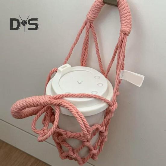 Сумка-слинг ручной работы, многоразовый держатель для кофейных чашек, переноска для холодного заваривания чая, декоративные чехлы для чашек с водой