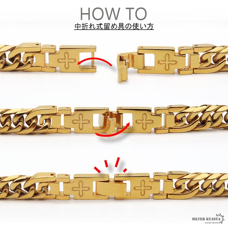 Ожерелье Kihei с двойной огранкой из титана, золото, серебро, 18-каратное титановое ожерелье из германия, толстое ожерелье из ТИТАНА, золото [серебро KYASYA]Чистый 6-сторонний (золото,