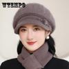 Женская вязаная шапка на осень-зиму - легкая эластичная теплая шапка, однотонная шляпа с короткими полями