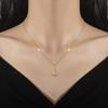 Light Luxury Temperament Real Gold Gorgeous Empty Zircon Necklace Female Versatile Clavicle Chain Titanium Steel Chain