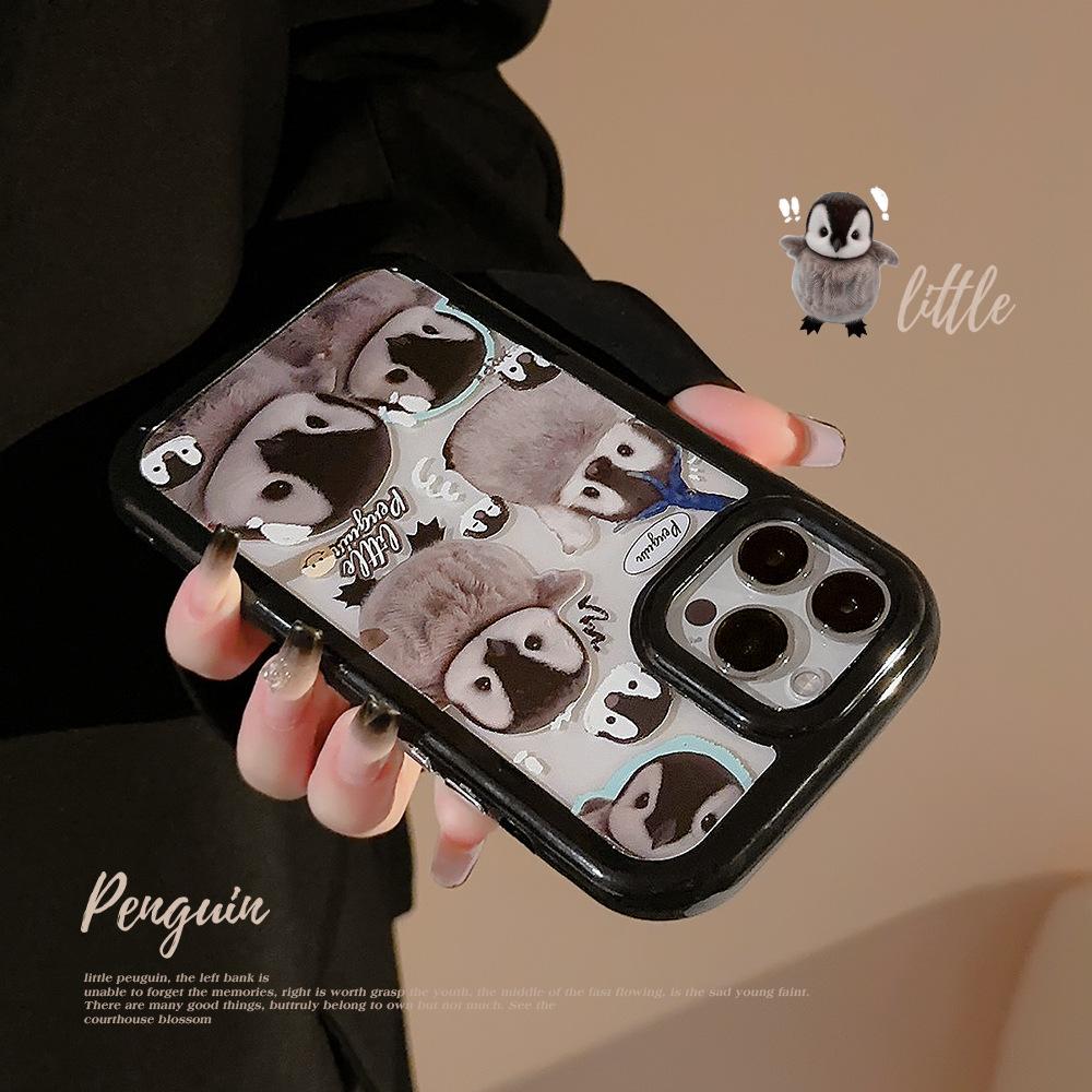 Penguin Illustration for 17Pro Max for Apple Phone Case for Iphone13 Cute Ins Magnetic 16 Acrylic 15