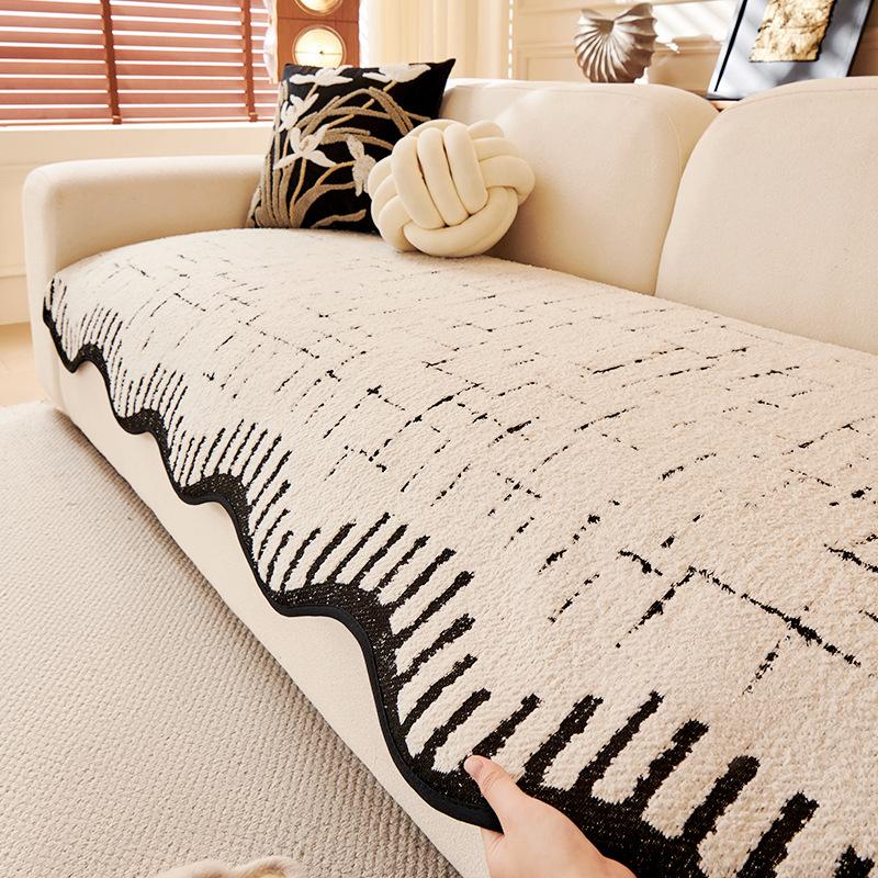 Special-Shaped Sofa Cushion Plush Thickened Non-Slip Autumn And Winter New High-End Irregular Straight Seat Cushion Cover Cloth