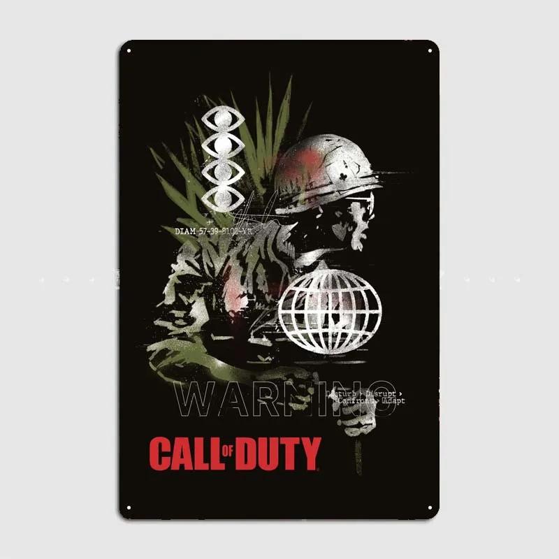 Игровые знаки Настенный декор C-Постеры Call of Duty Украшение двери Винтажная металлическая жестяная табличка для комнаты геймера Настенное украшение Ретро Мужская пещера