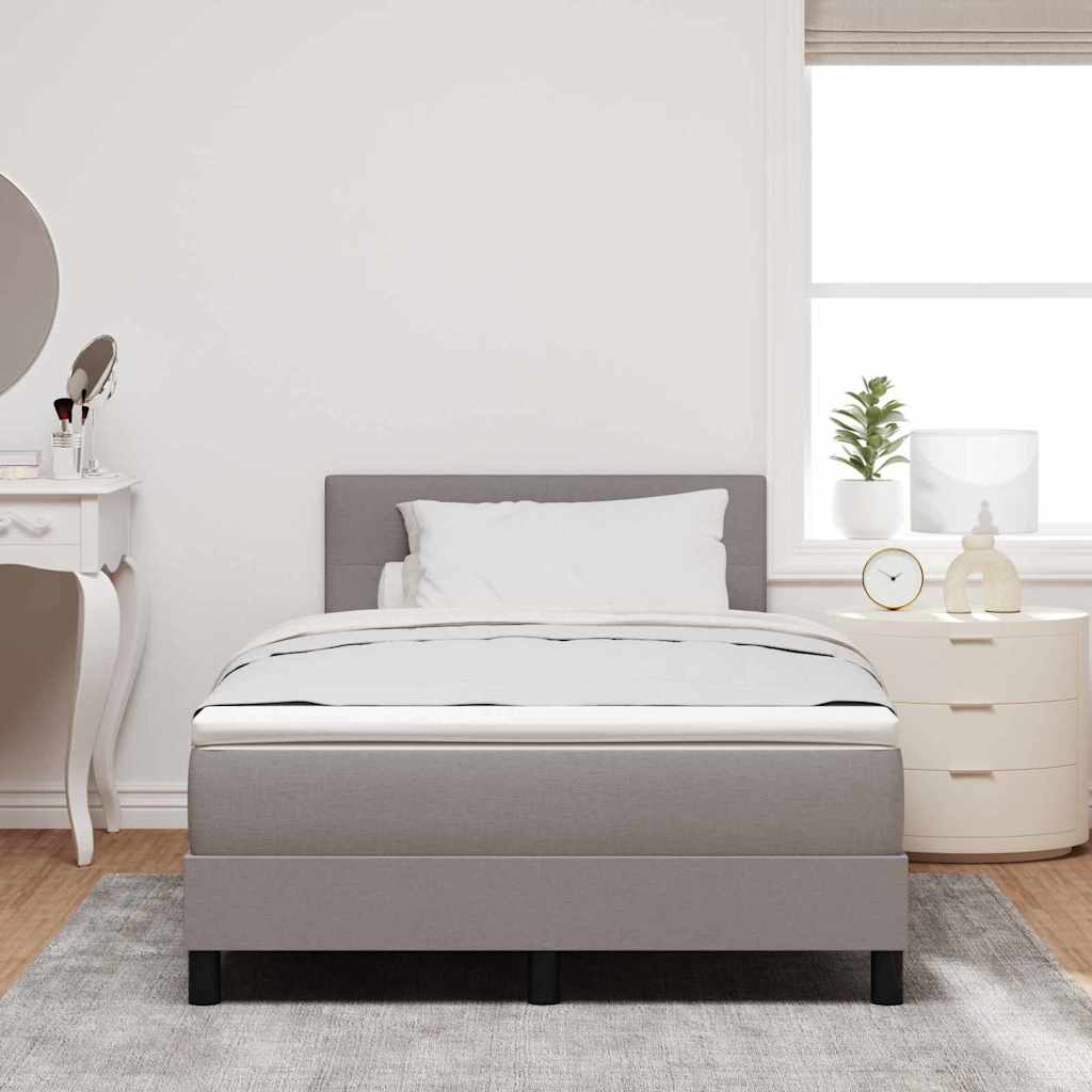 Boxspring Bed with LED Light Strips Taupe 120 x 190 cm Fabric
